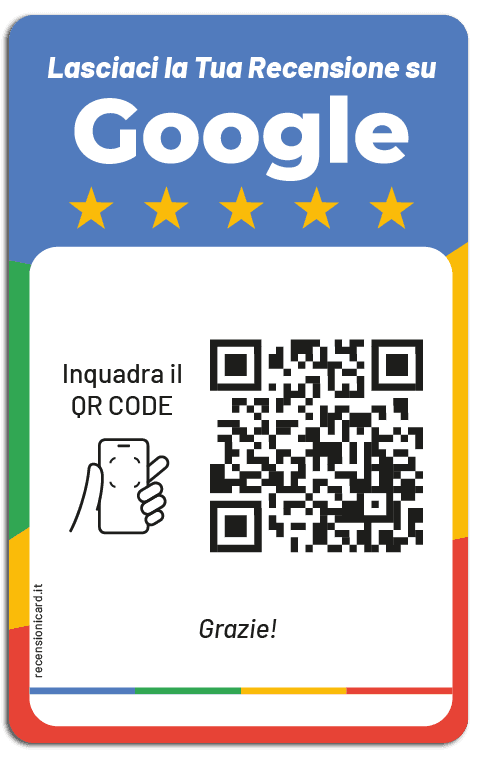 Card RecensioniCard, lato QR code